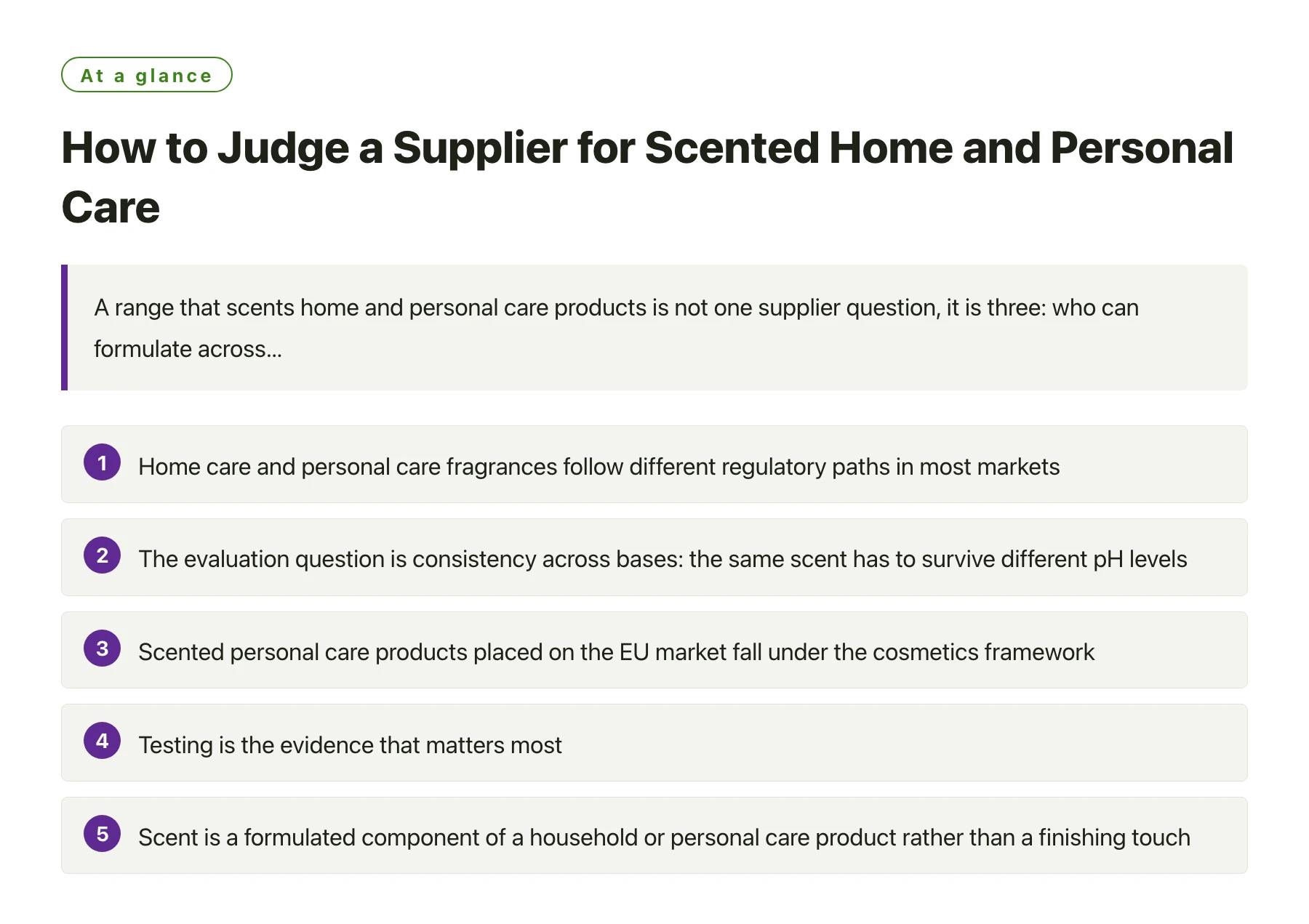 How to Judge a Supplier for Scented Home and Personal Care——全文要点速览